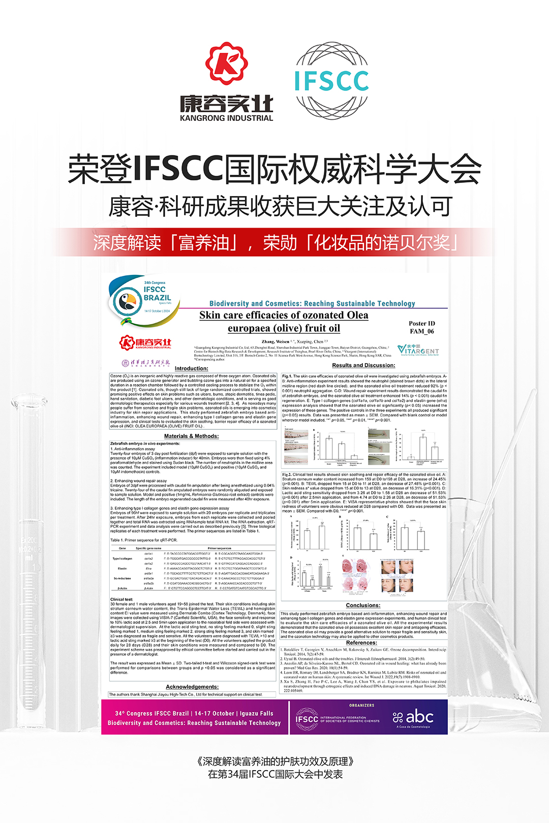 闪耀全球舞台!法国戛纳IFSCC2025·康容携手嘉必优发布科学研究成果